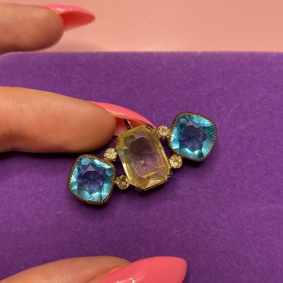 💛 RARE Vintage Avon Sterling Crystal Brooch/Pendant - Picture 2 of 7